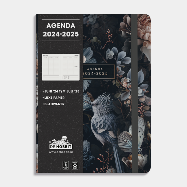 De Hobbit Agenda A5 2025 - 2025 Classic Flowers