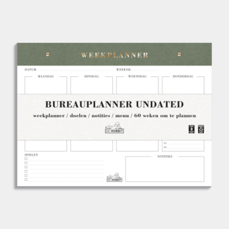 De Hobbit Bureauplanner Undated Groen Suede Look