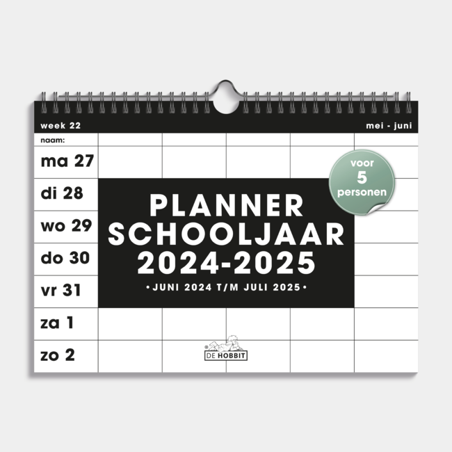 De Hobbit Planificateur familial spirale 2025 - 2025 noir