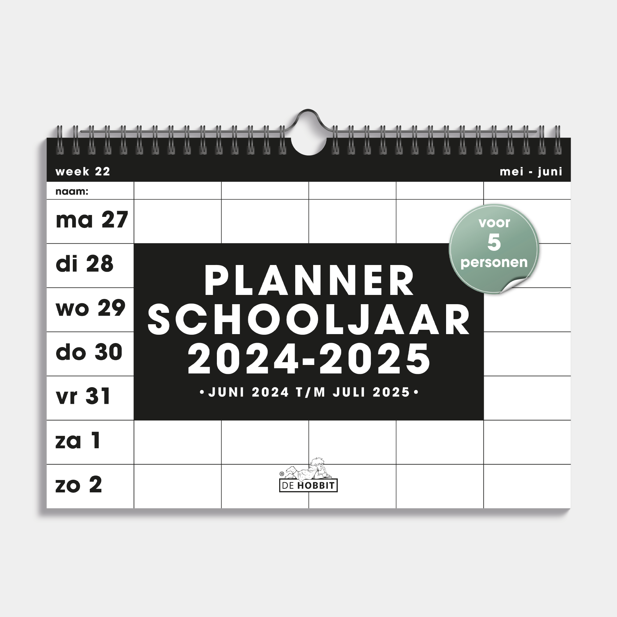 Spiraal Familieplanner 2024 - 2025 Zwart