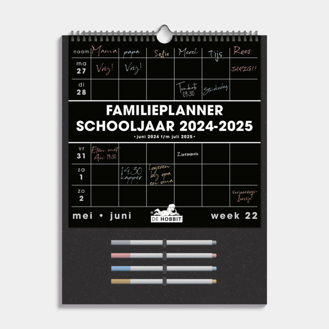 De Hobbit Familieplanner Schooljaar 2024 - 2025 A3