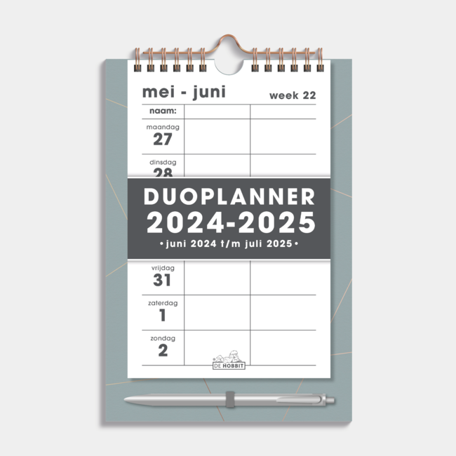 De Hobbit Duoplanner 2025 - 2025 Raster Grau-Grün