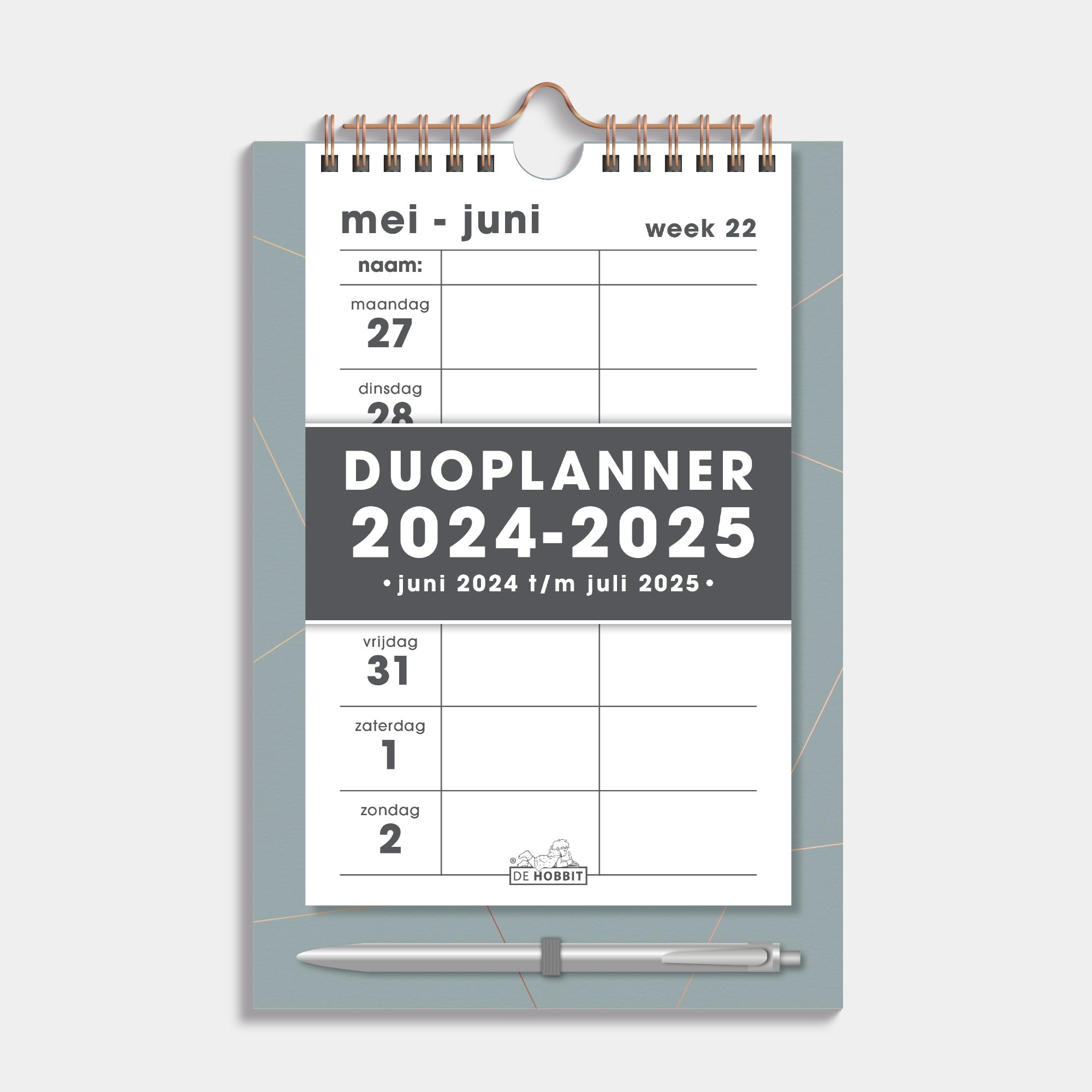 Duoplanner 2024 - 2025 Raster Grijsgroen