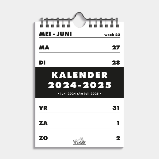 A5 Weekkalender Schooljaar 2024 - 2025 Zwart