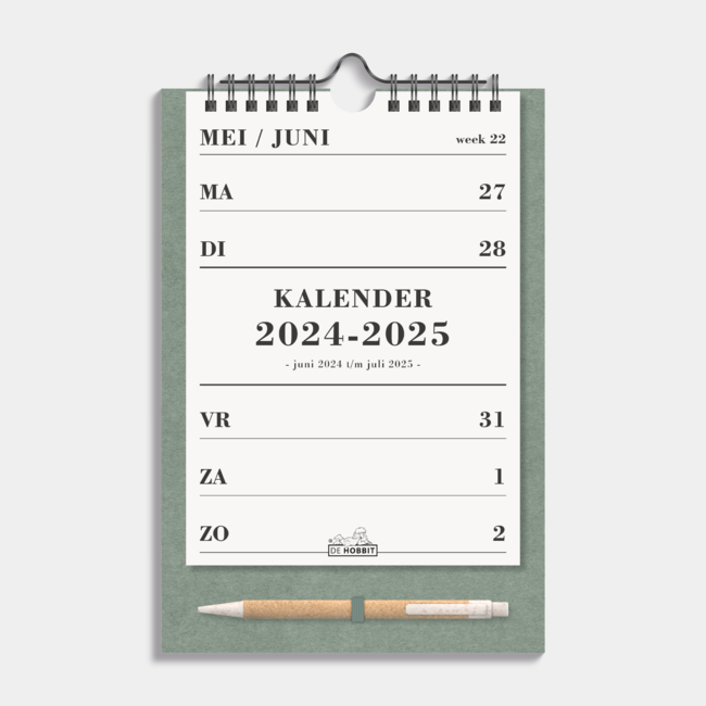 De Hobbit A5 Weekkalender Schooljaar 2024 - 2025 Groen