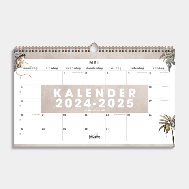 A3 Calendrier mensuel 2025 - 2025 Vintage Palm