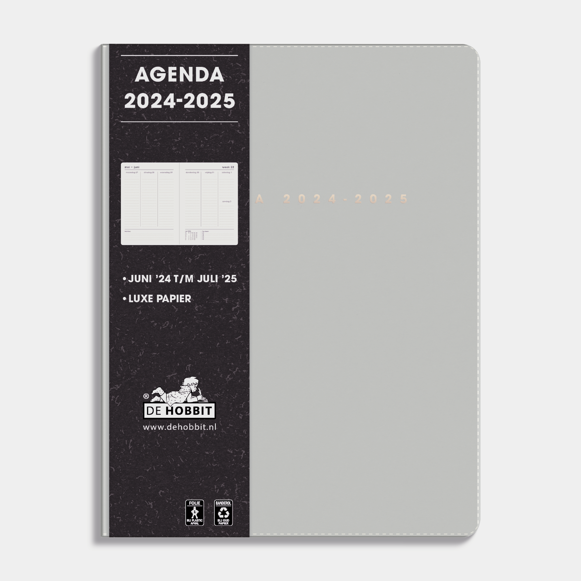 Hobbit - Agenda A5 Flex Cover - 2024-2025 - 1 week op 2 pagina's - A5 (14,8 x 21 cm) - Flex washed kraft