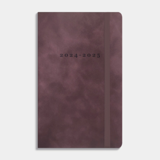 De Hobbit A6 Deluxe Pocket Agenda 2024 - 2025 Suede Look Bordeaux