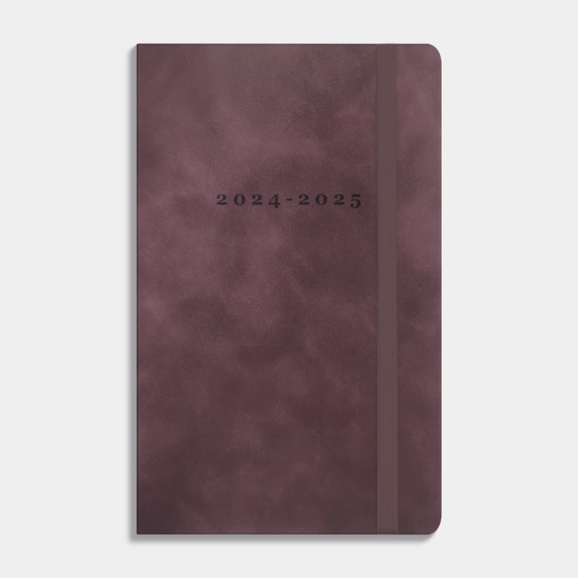 A6 Deluxe Pocket Diary 2025 - 2025 Suede Look Bordeaux