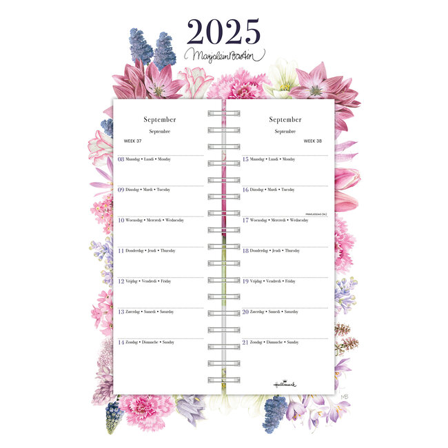 Marjolein Bastin Kalender 2025 auf Schild