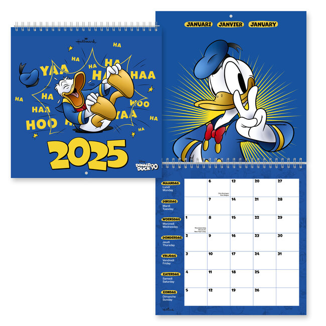 Calendrier mensuel Donald Duck 2025