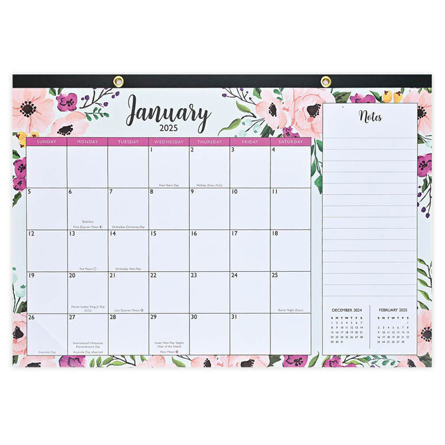 Schreibtischunterlage Kalendar 2025 Floral