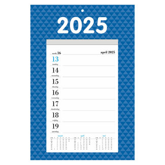 Comello Weeknotitiekalender 2025 op schild