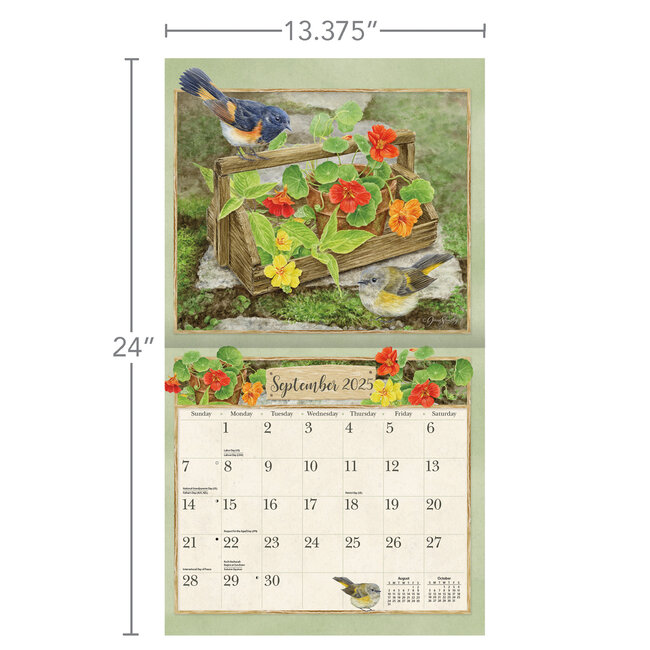 Birds in the Garden Kalender 2025 Kopen? Art Work van Jane Shasky