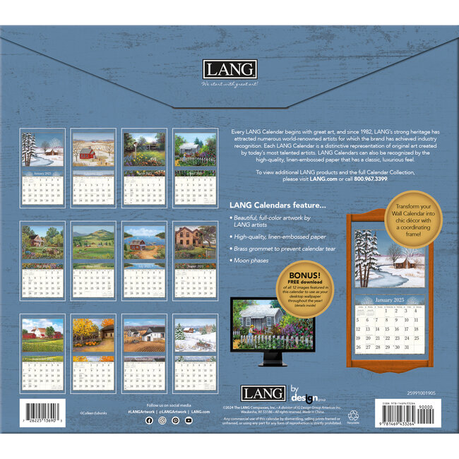 Country Living Kalender 2025 Kopen? Art Work van Colleen Eubanks