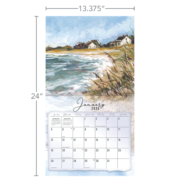 Comprar el calendario Coastal Shores 2025 Obra de arte de Susan