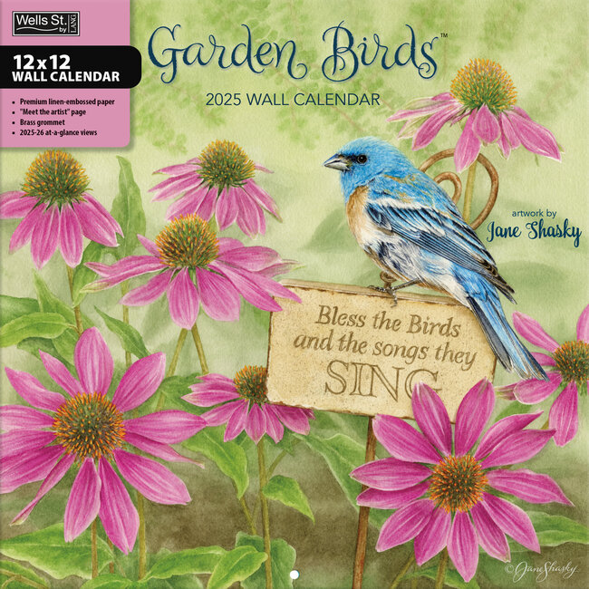 Buying Garden Birds Calendar 2025? Artwork by Jane Shasky