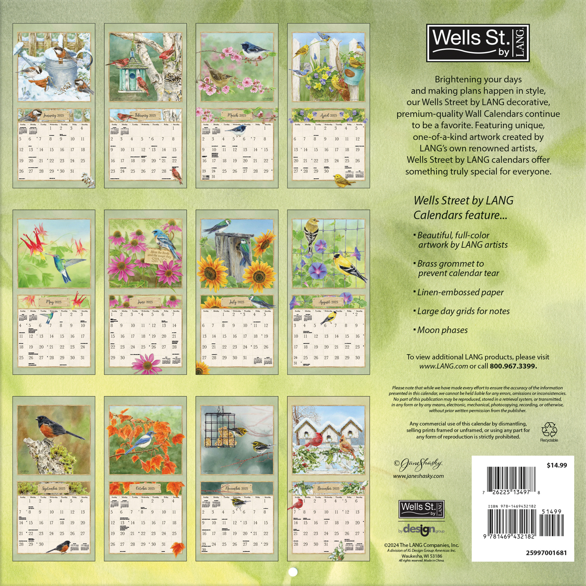 Buying Garden Birds Calendar 2025? Artwork by Jane Shasky Kalenderwinkel.nl