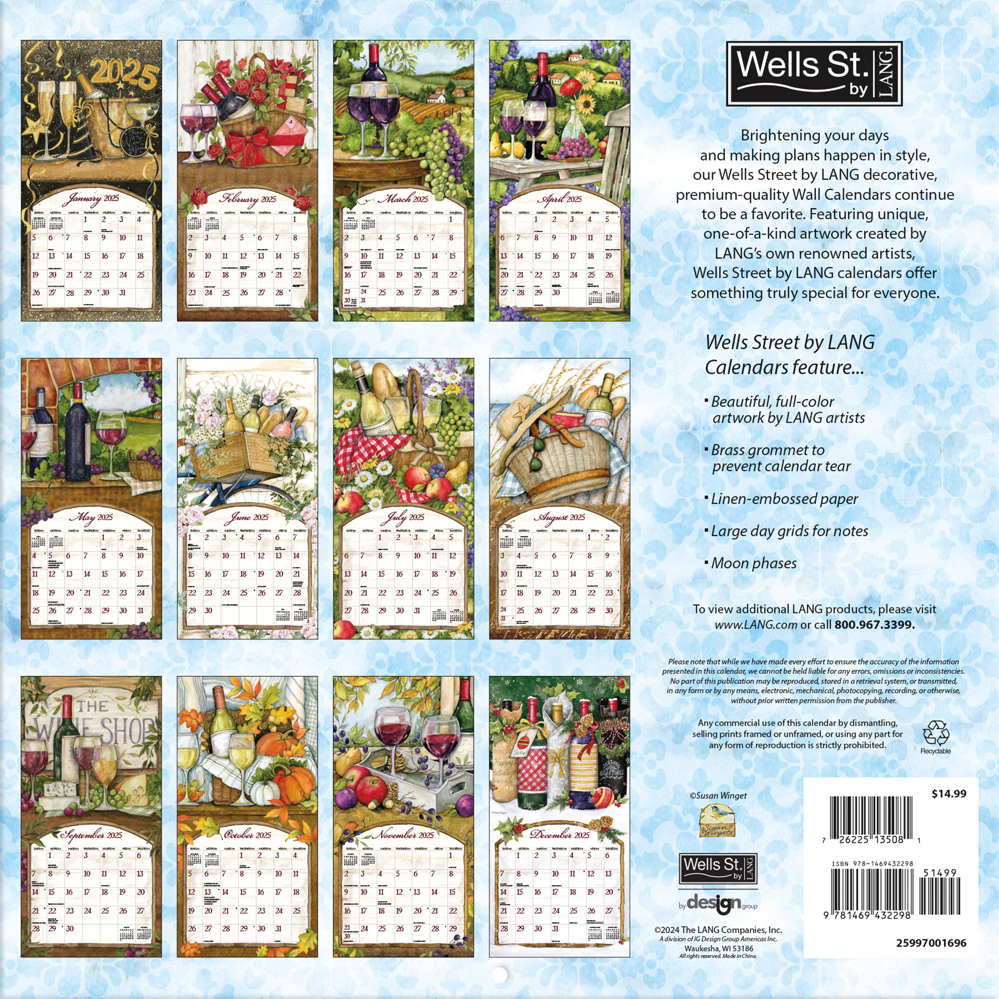 Wine Cellar Calendar 2025 Buy? Artwork by Susan Winget - Kalenderwinkel.nl