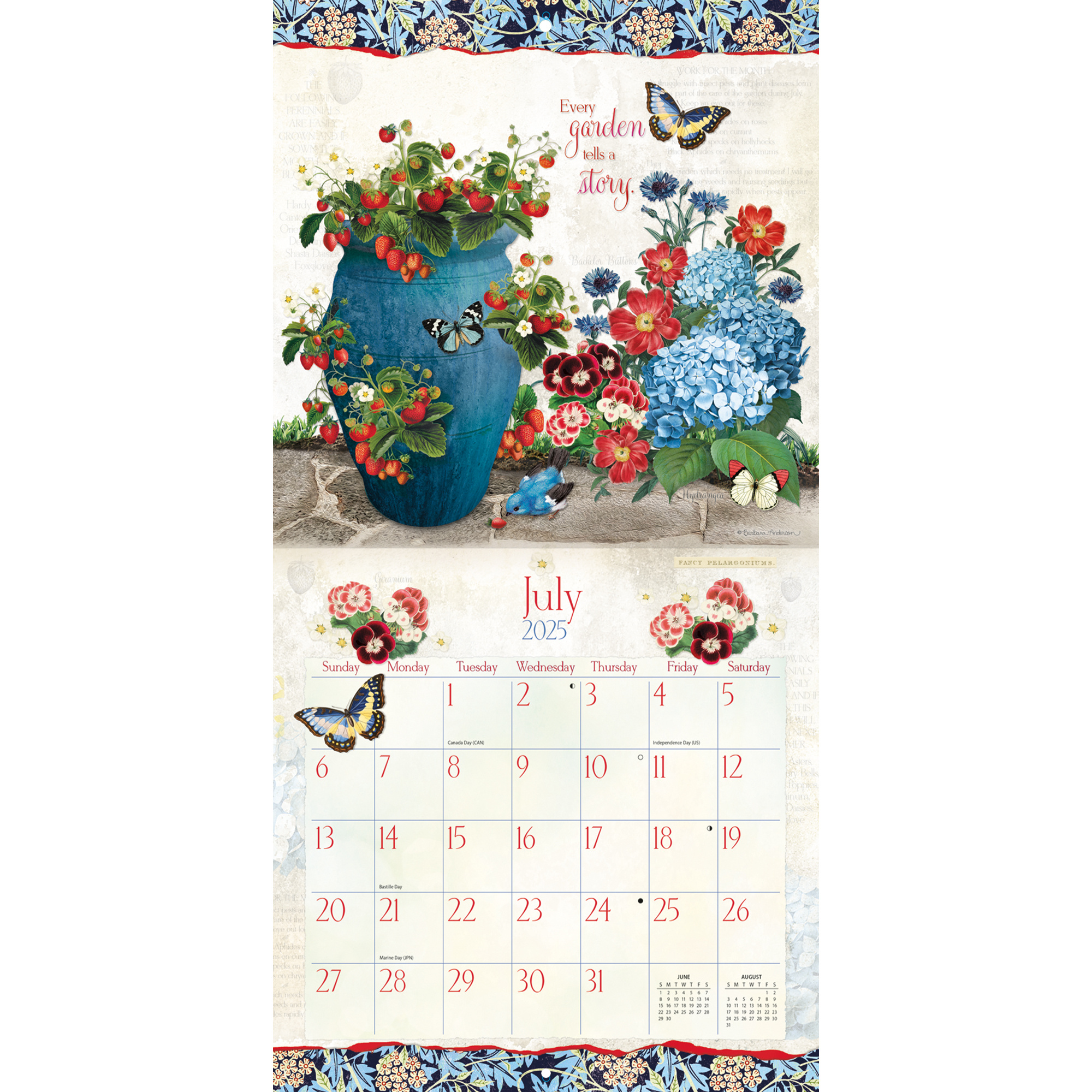 Botanical Gardens Kalender 2025 Kopen? Art Work van Barbara Anderson Kalenderwinkel.nl