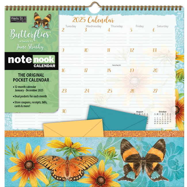 Butterflies Pocket Note Nook Calendar 2025