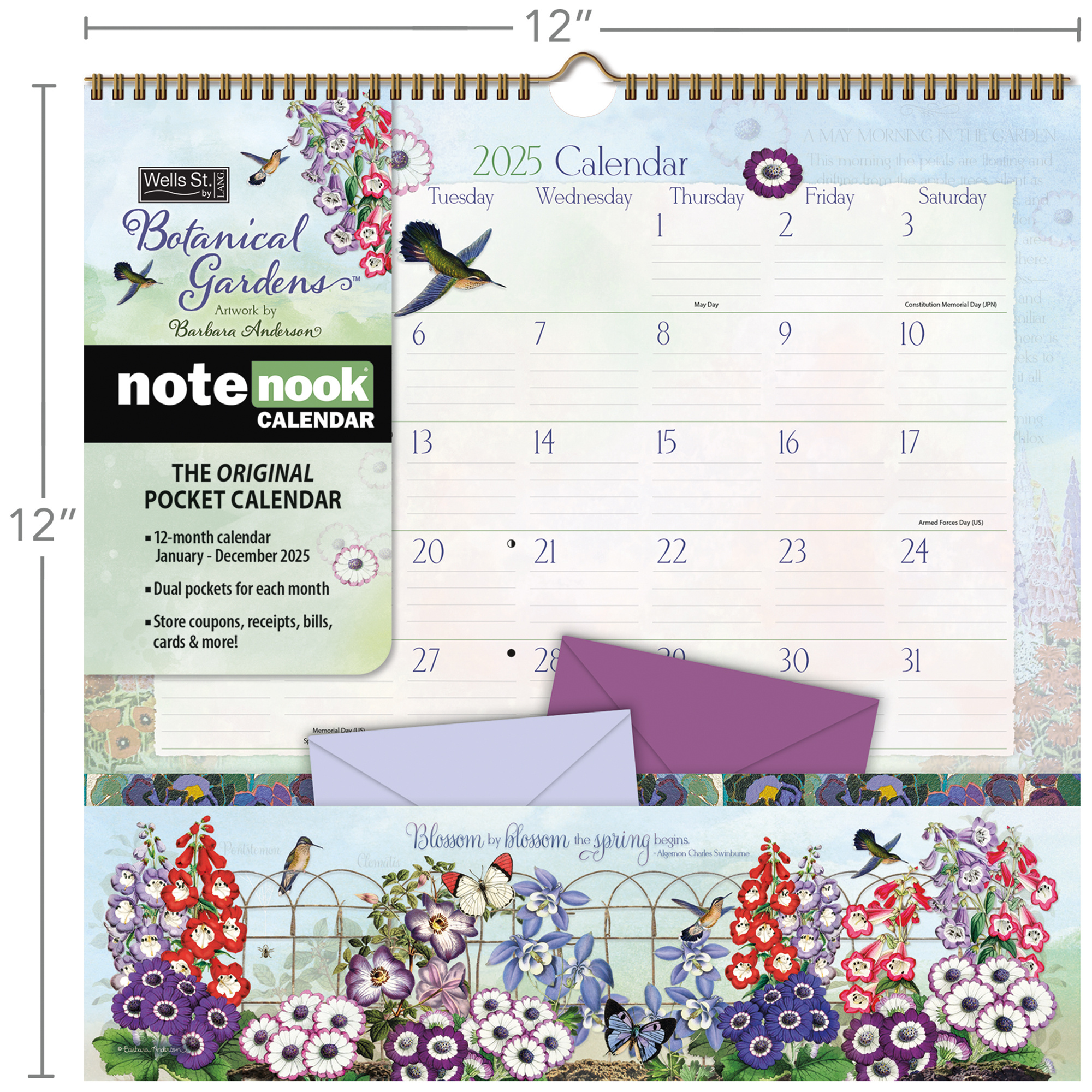 Botanical Gardens Pocket Note Nook Kalender 2025