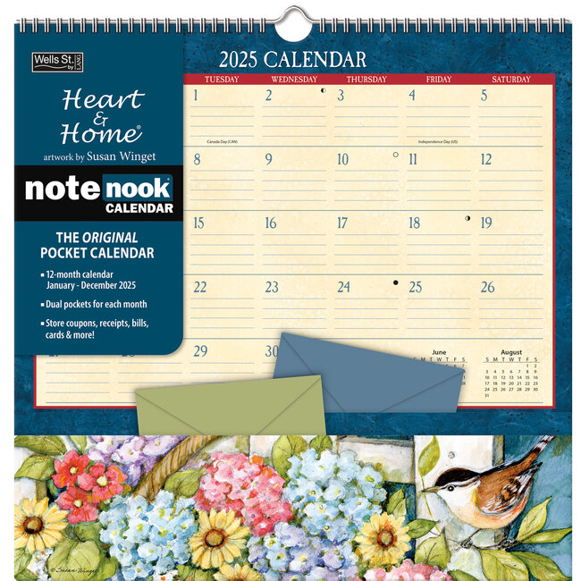 LANG Corazón y Hogar Pocket Note Nook Calendario 2025