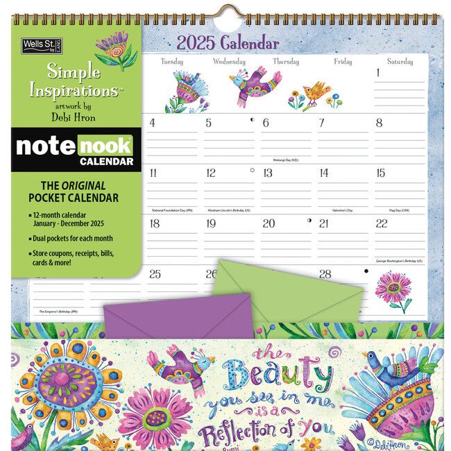 LANG Simple Inspirations Pocket Note Nook Calendar 2025