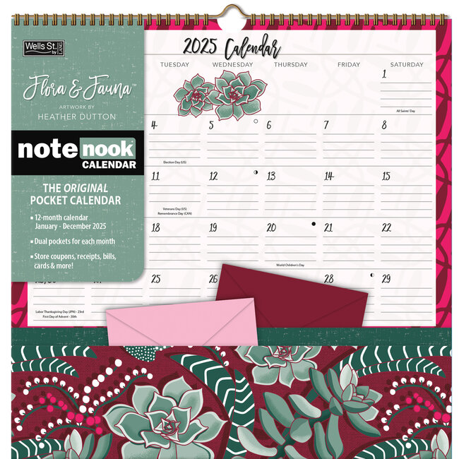 Flora en Fauna Pocket Note Nook Kalender 2025