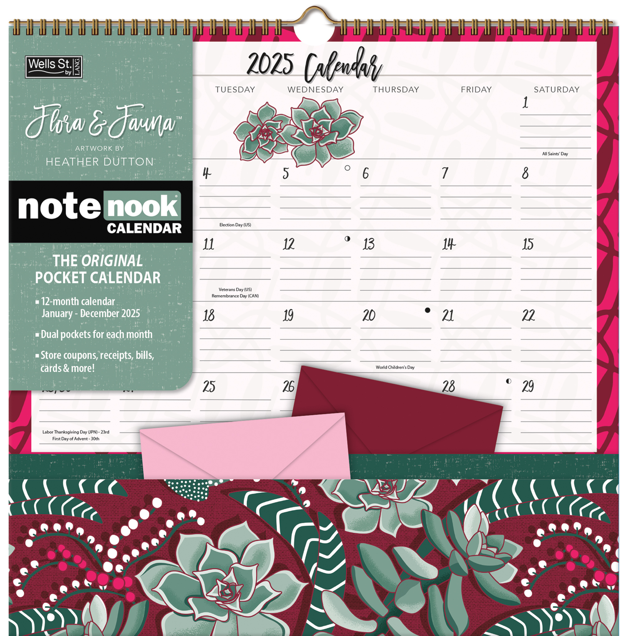 Flora en Fauna Pocket Note Nook Kalender 2025