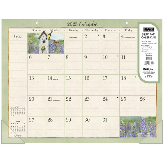 Calendario da tavolo Uccelli in giardino 2025