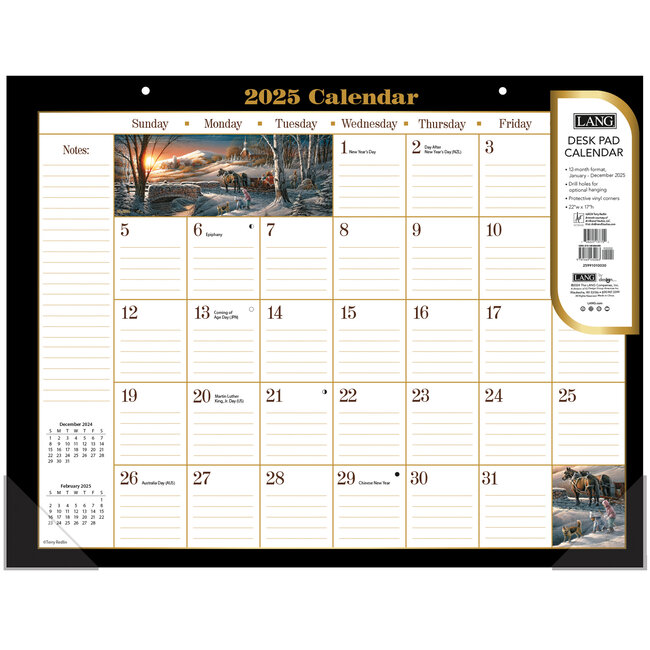 Terry Redlin Deskpad Calendar 2025