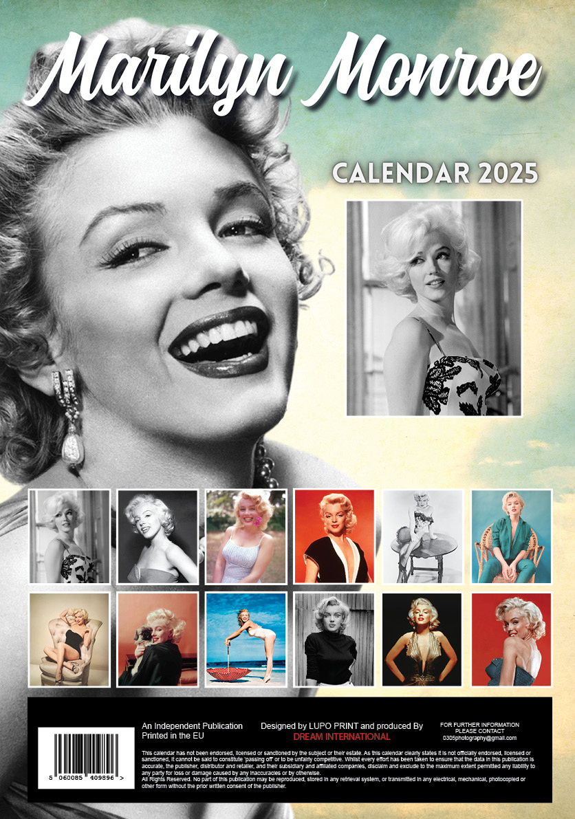 Buy Marilyn Monroe Calendar 2025 | Order online easily - Kalenderwinkel.nl