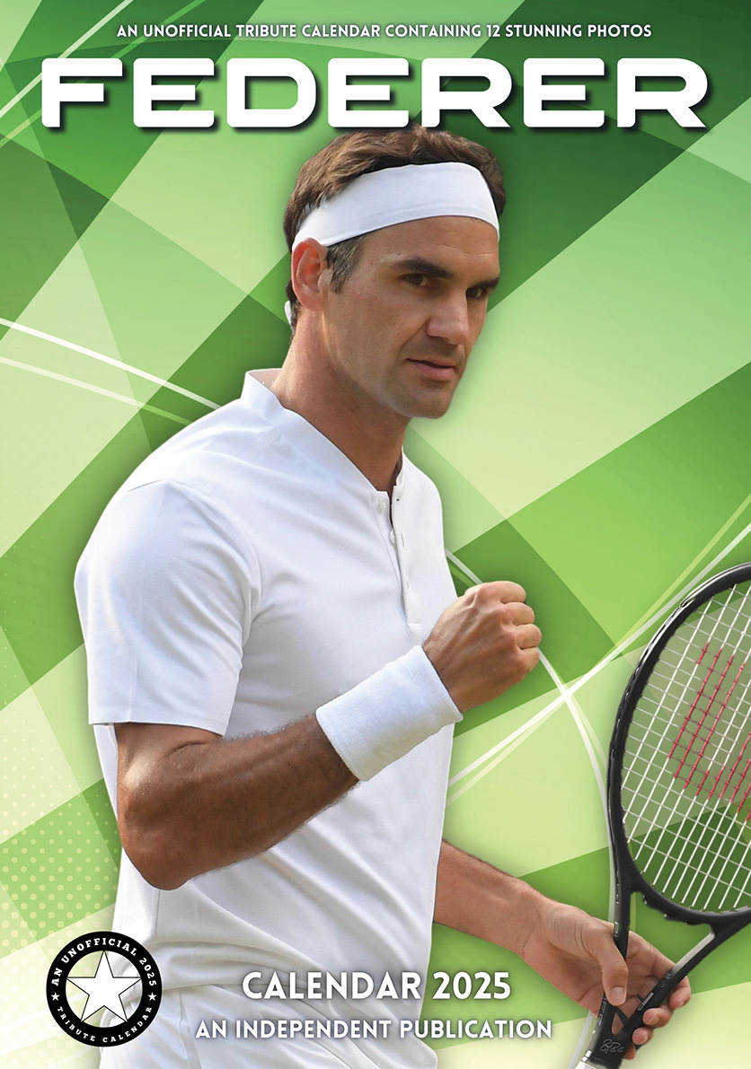 Roger Federer Calendar 2025 A3 Kalenderwinkel.nl