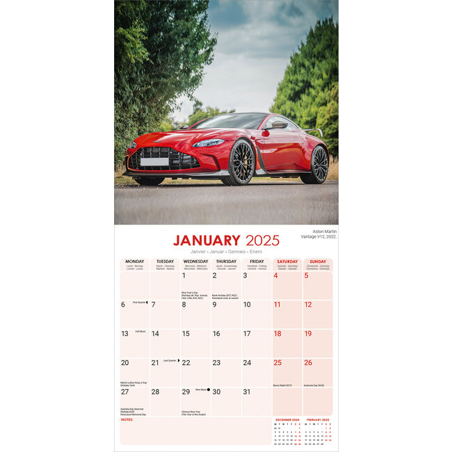 Buying Aston Martin Calendar 2025 simply order online Kalenderwinkel.nl