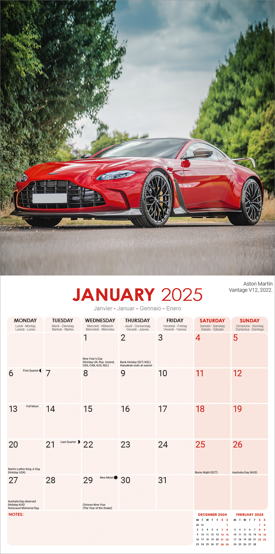 Buying Aston Martin Calendar 2025 simply order online Kalenderwinkel.nl