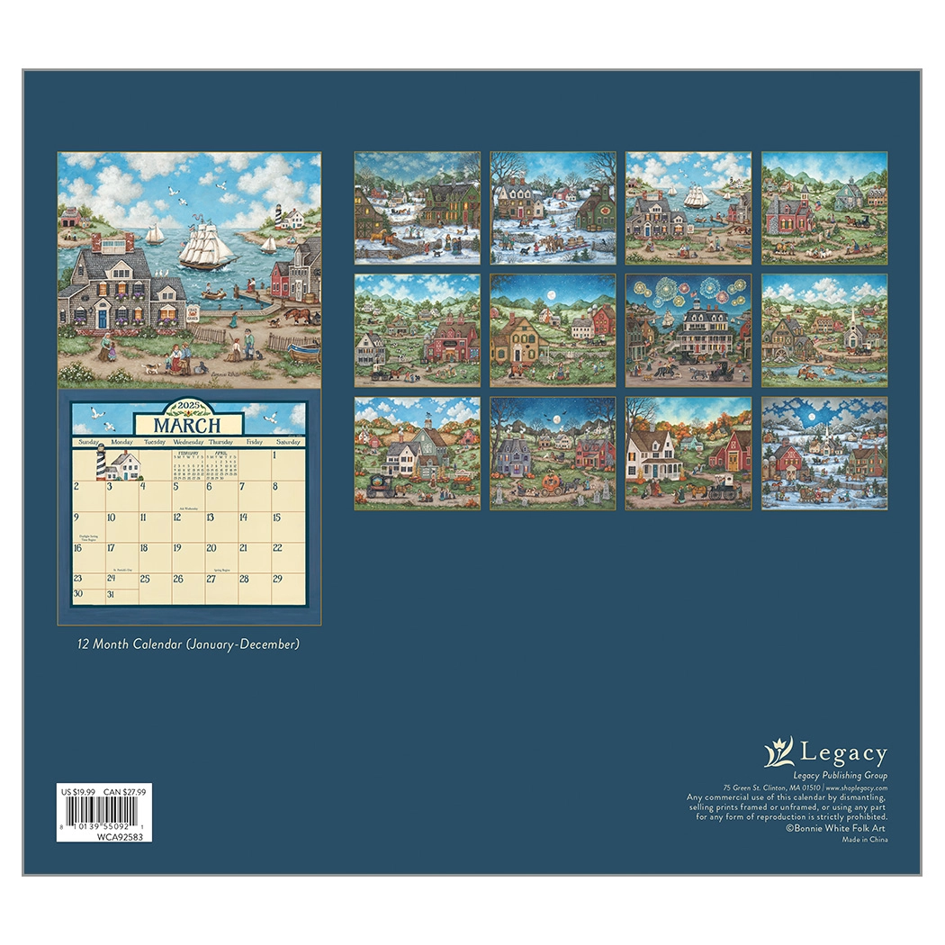 Bonnie White Folk Art Kalender 2025 Legacy Afbeeldingen van Bonnie