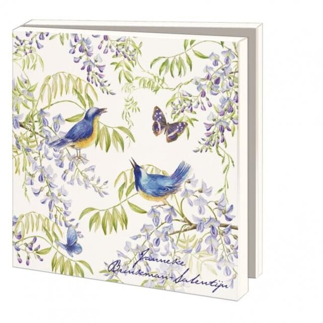 Card folder Square: Birds and butterflies, Janneke Brinkman