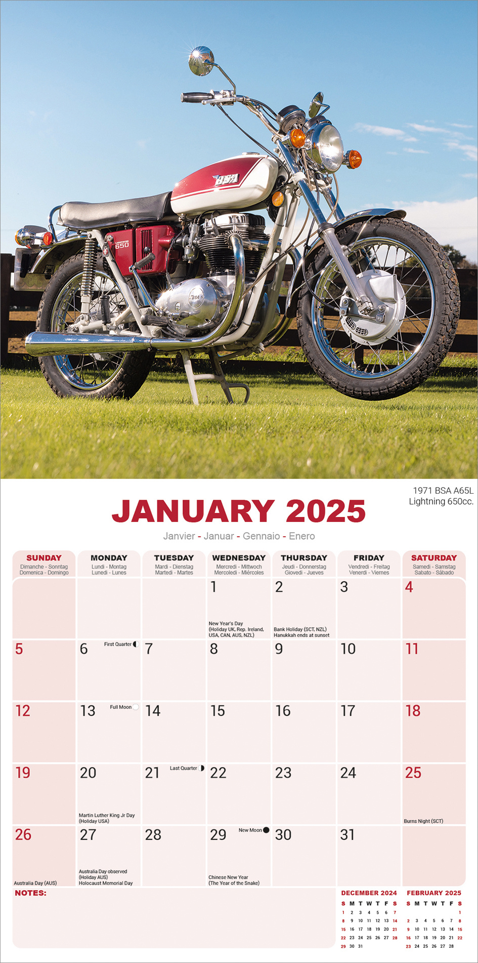 Buying Classic British Bikes Calendar 2025? Simply order online