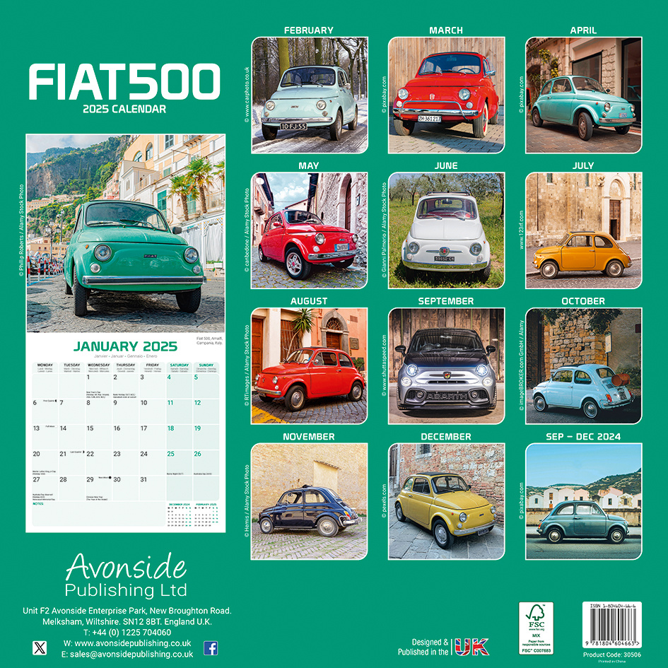 Fiat 500 Kalender 2025 Kopen? Bestel eenvoudig en snel online - Kalenderwinkel.nl