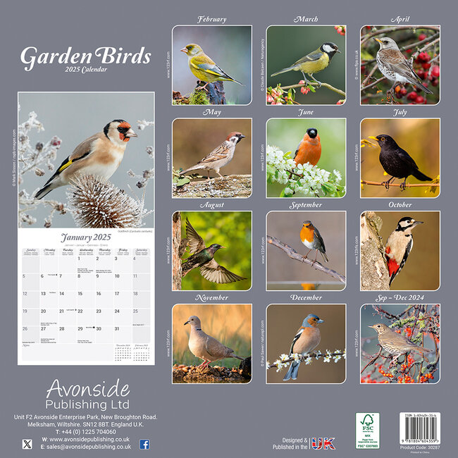 Buying Garden Birds Calendar 2025 simply order online Kalenderwinkel.nl