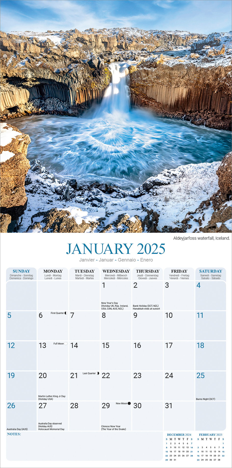 Buying Waterfalls Calendar 2025 simply order online Kalenderwinkel.nl
