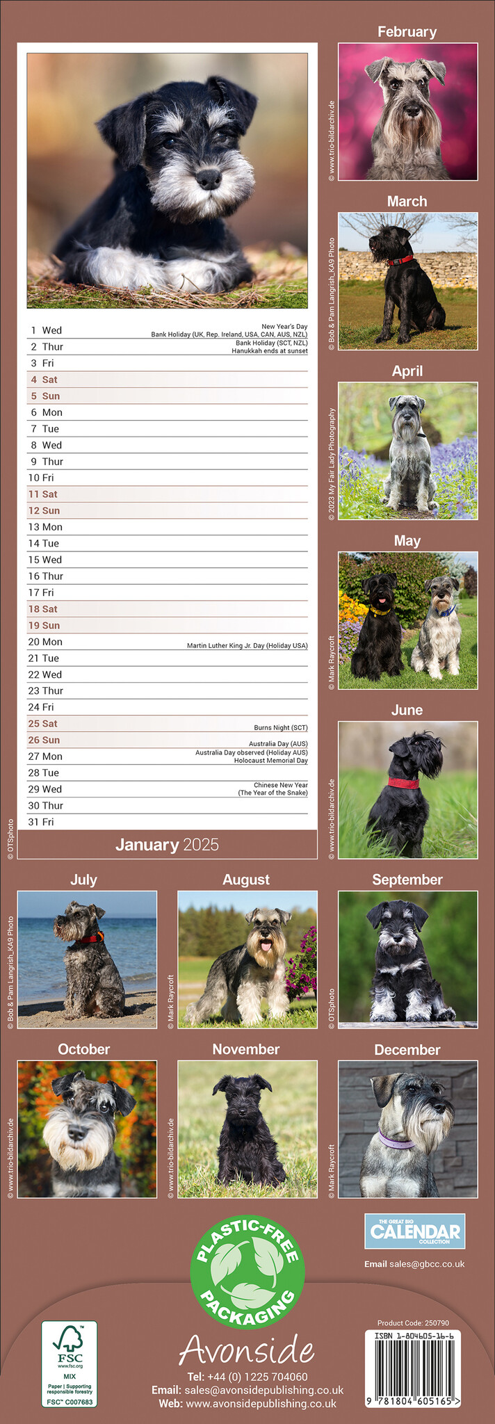 Buy Schnauzer Calendar 2025 Slimline simply order online