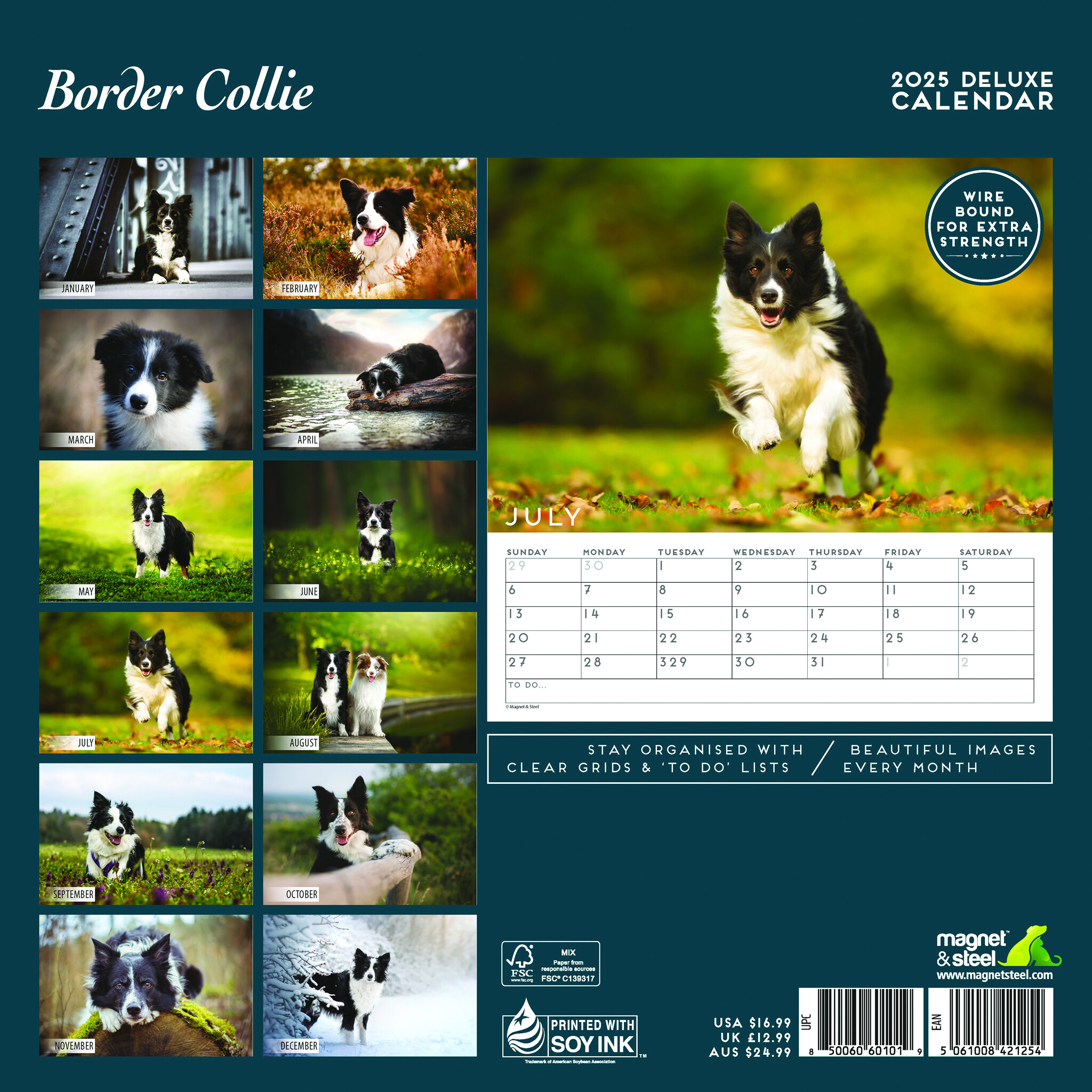 Calendrier Border Collie 2025 Acheter Commander facilement en ligne