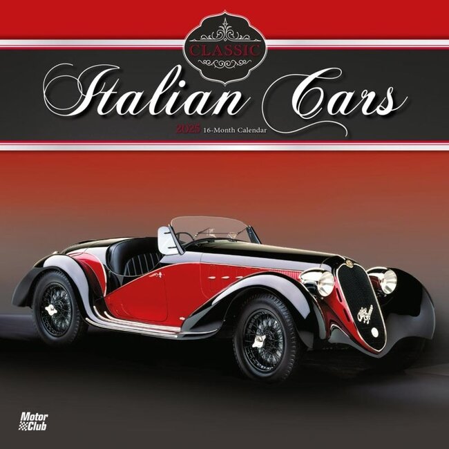 Browntrout Classic Italian Cars Calendar 2025