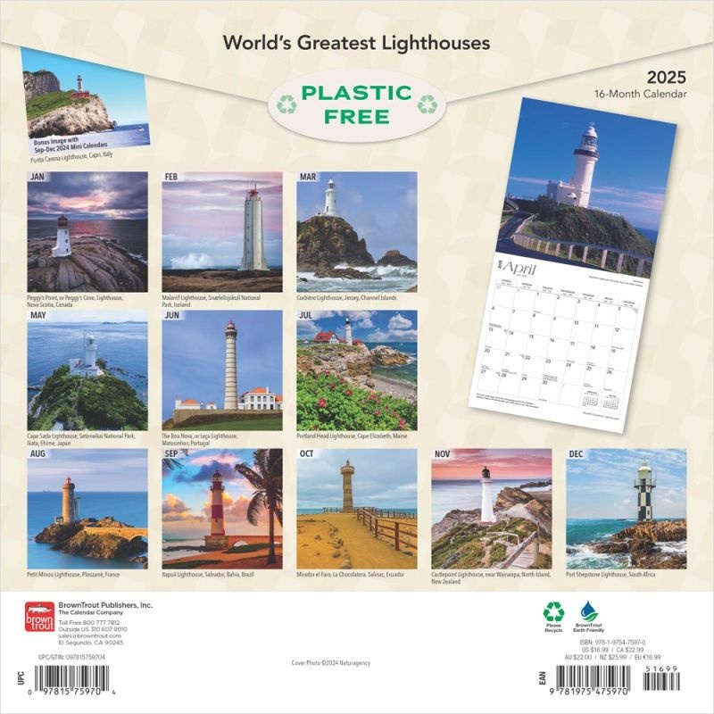 Lighthouses Calendar 2025Buy easily Order online Kalenderwinkel.nl