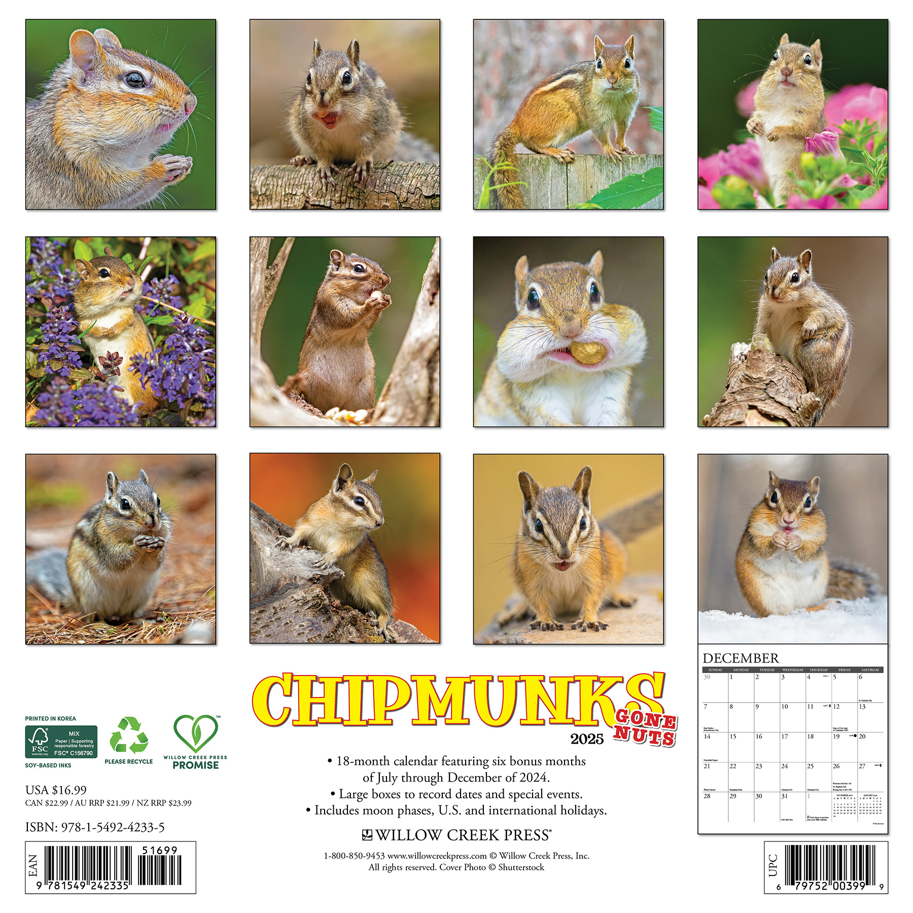 Buying Chipmunks Calendar 2025 Order easily online Kalenderwinkel.nl