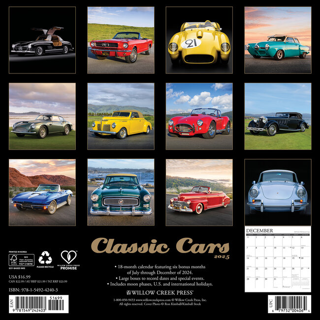 Buying Classic Cars Calendar 2025 simply order online Kalenderwinkel.nl