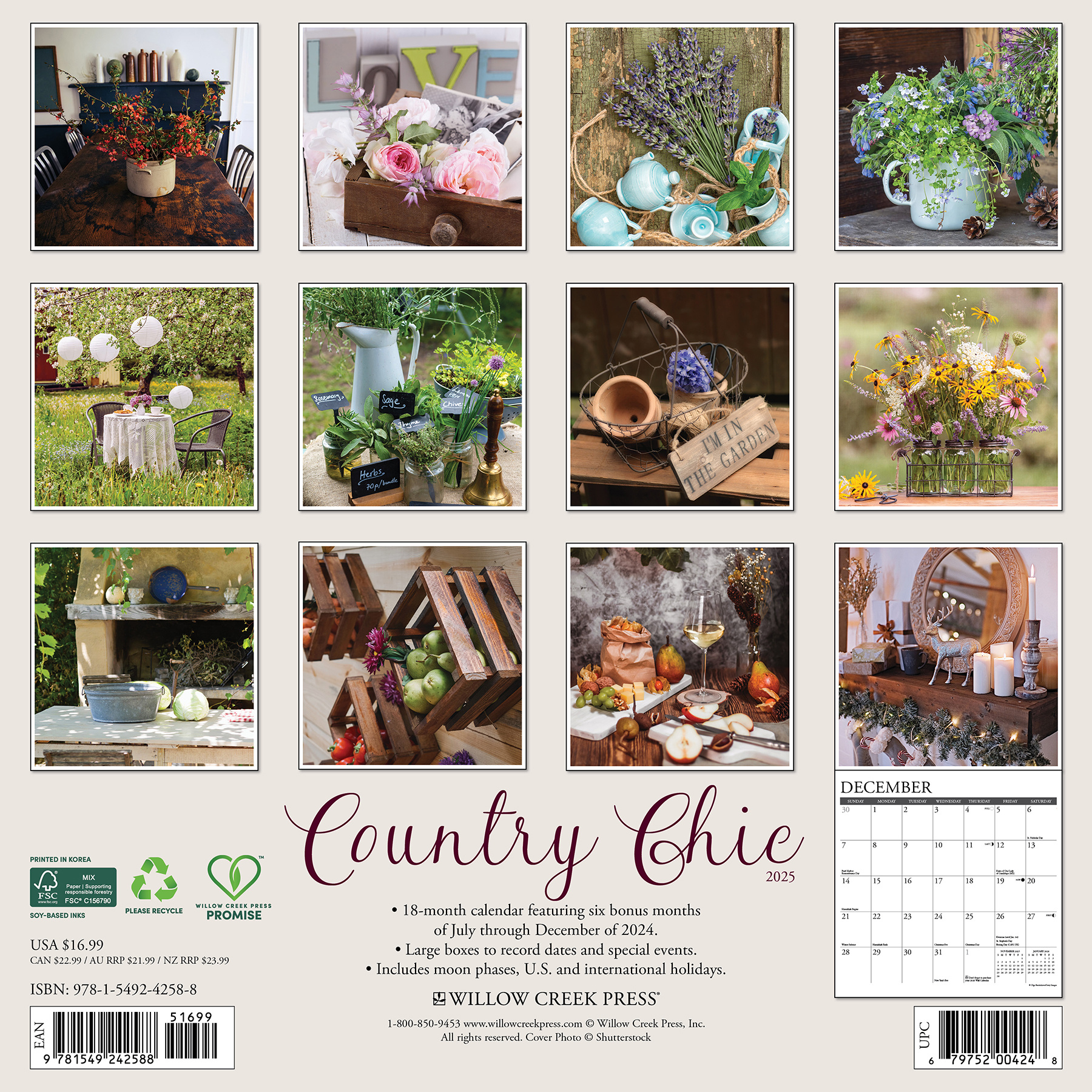 Buying Country Chic Calendar 2025 simply order online Kalenderwinkel.nl