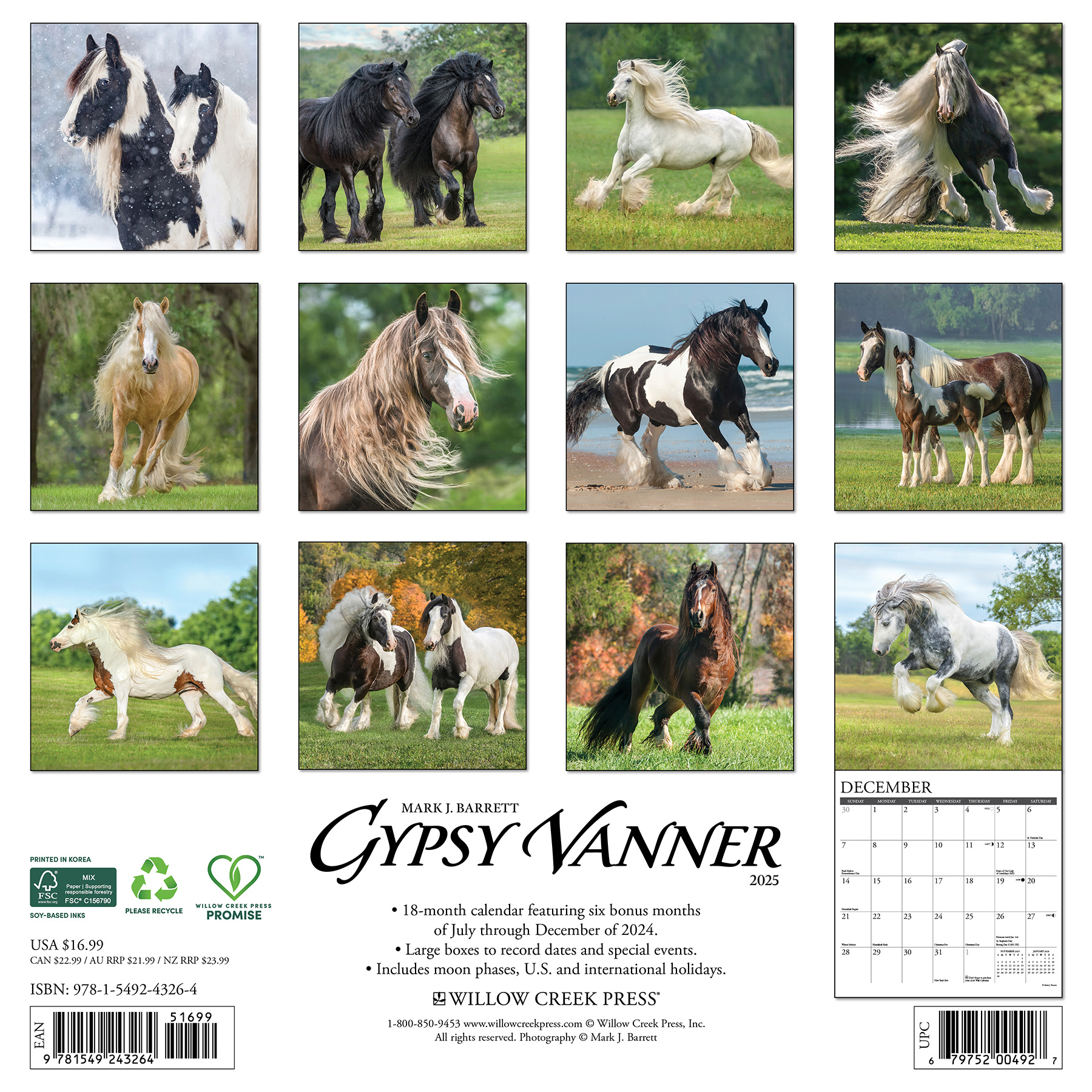 Buy Gypsy Vanner Horse Calendar 2025 Order online easily
